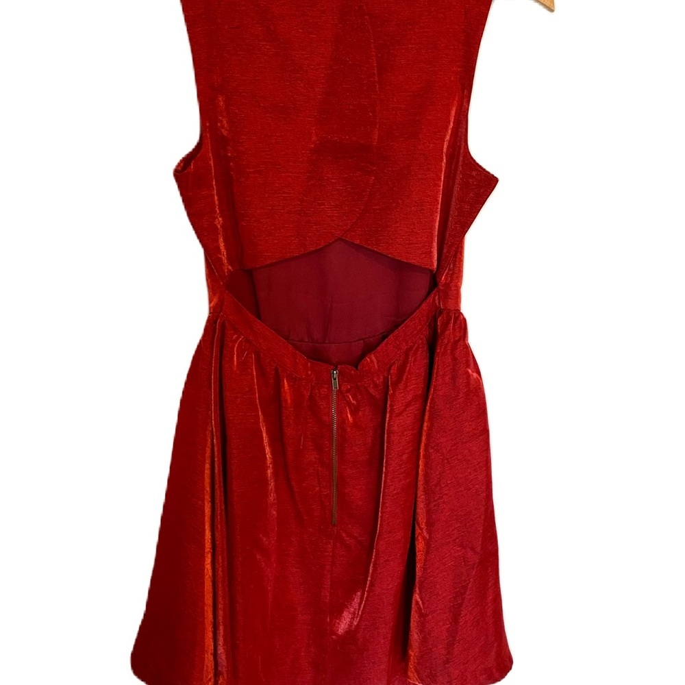 Urban Outfitters Lucca Couture Metallic Red Short Dress Cutout Small - Picture 7 of 13